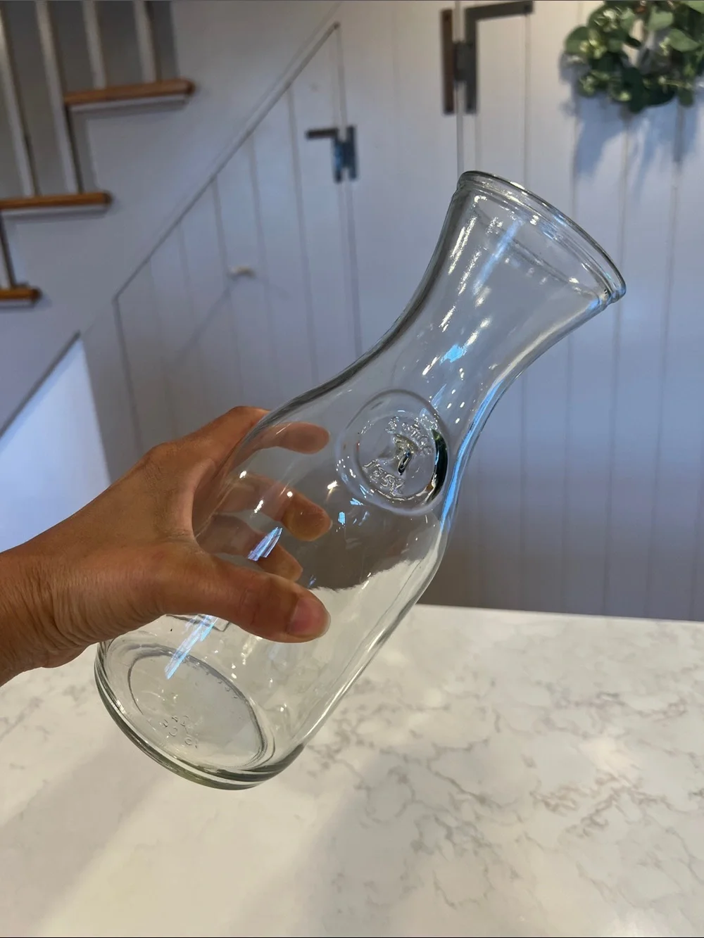 Vintage Clear Glass Water/Juice Carafe, Since 1852